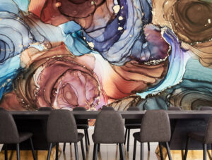 טפט | צורות שיש אבסטרקטי בצבעי אורות כתום וסגול