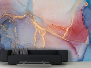 טפט | צורות שיש אבסטרקטי בצבעי אדום וכחול