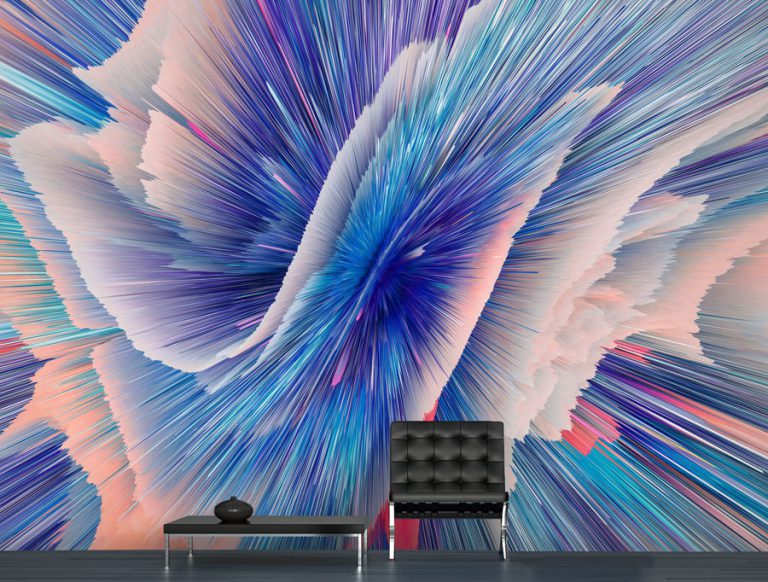 טפט | פיצוץ אבסטרקטי בורוד וכחול