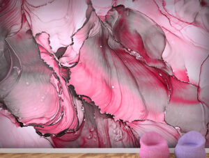 טפט | צורות שיש אבסטרקטי בורוד ואפור