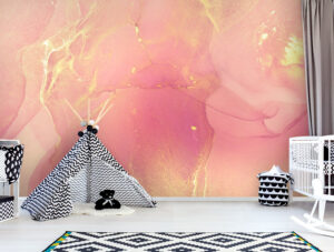טפט | צורות שיש אבסטרקטי בצבעי זהב ורוד