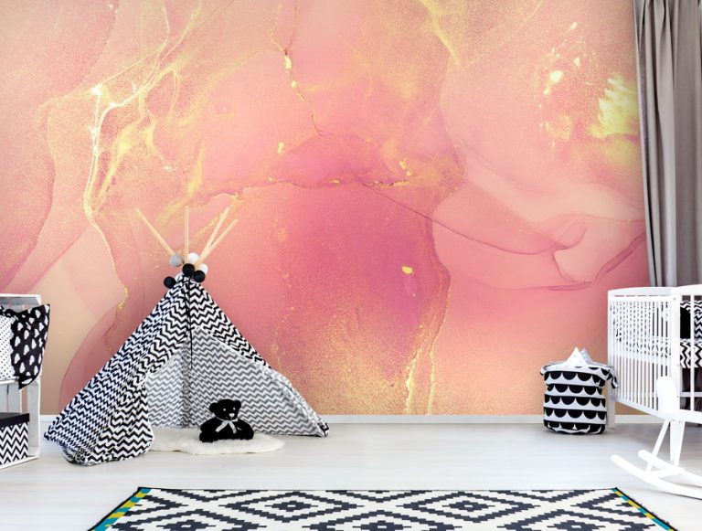 טפט | צורות שיש אבסטרקטי בצבעי זהב ורוד