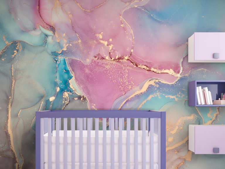 טפט | צורות שיש אבסטרקטי בצבעי בצבעי אפור ורוד ותכלת