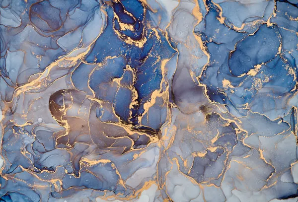 טפט | צורות שיש אבסטרקטי בצבעי צהוב וכחול