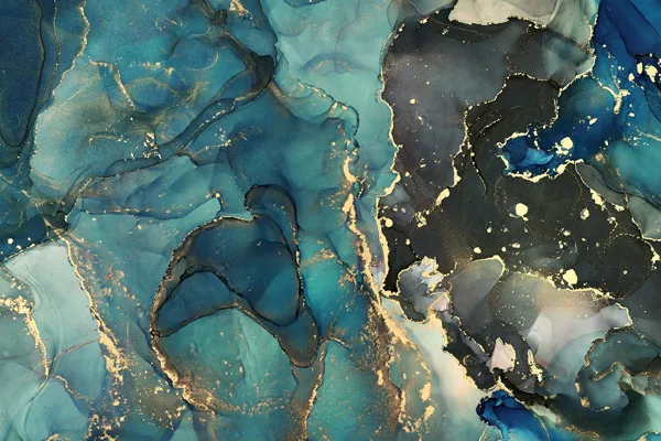 טפט | צורות שיש אבסטרקטי בצבעי טורקיז ואפור כהה