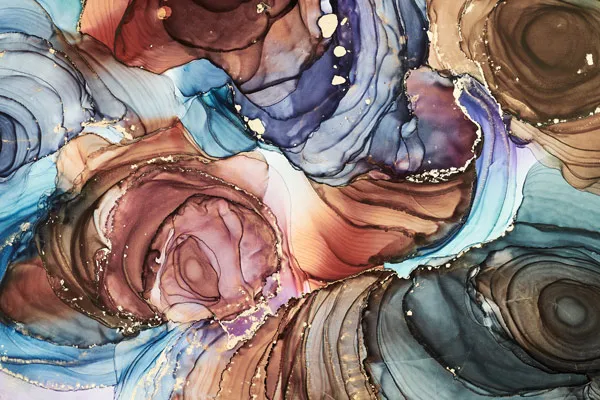 טפט | צורות שיש אבסטרקטי בצבעי אורות כתום וסגול