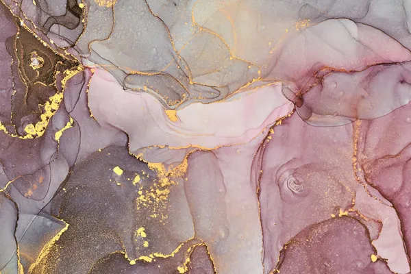 טפט | צורות שיש אבסטרקטי בצבעי ורוד וחום זהב