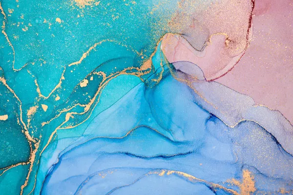 טפט | צורות שיש אבסטרקטי בצבעי ורוד כחול טורקיז