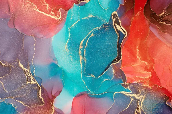 טפט | צורות שיש אבסטרקטי בצבעי טורקיז ואדום