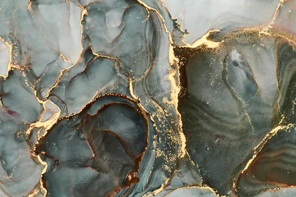 טפט | צורות שיש אבסטרקטי בצבעי זהב ואפור ירקרק