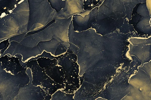 טפט | צורות שיש אבסטרקטי בשחור וירוק זוהר