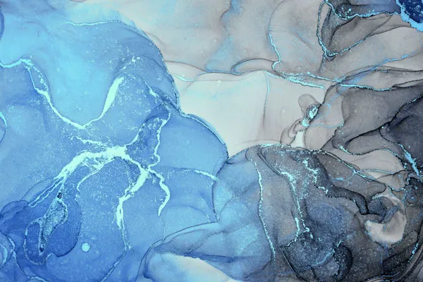 טפט | צורות שיש אבסטרקטי בגווני אפור ותכלת