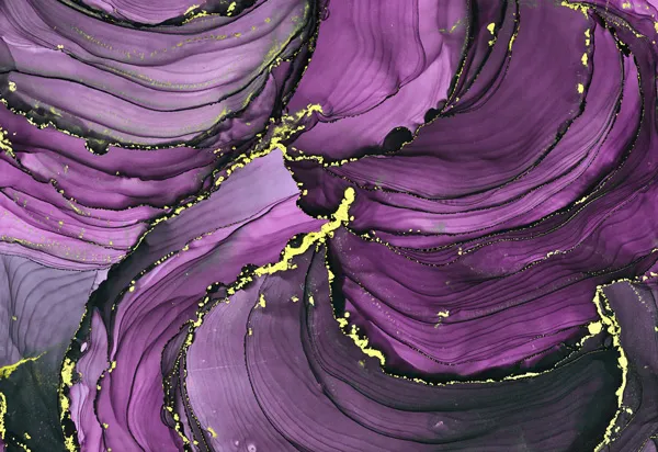 טפט | צורות גלי שיש אבסטרקטי בגווני סגול וצהוב