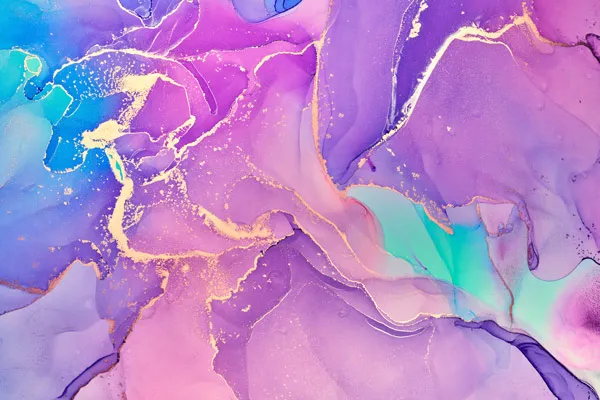 טפט | צורות שיש אבסטרקטי בצבעי טורקיז ורוד בוהק