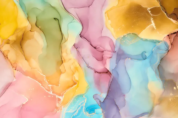 טפט | צורות שיש אבסטרקטי בגוונים זוהרים של הקשת