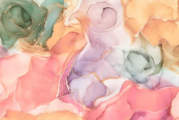 טפט | צורות שיש אבסטרקטי בצבעי ורוד וצהוב דהוי