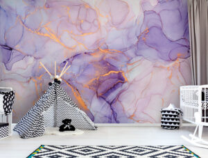 טפט | צורות שיש אבסטרקטי בצבעי כתום סגול ורוד