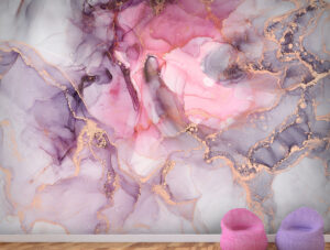 טפט | צורות שיש אבסטרקטי בצבעי ורוד וסגול כהה