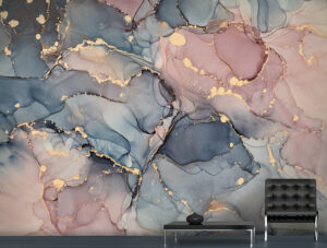 טפט | צורות שיש אבסטרקטי בצבעי אפור ורוד