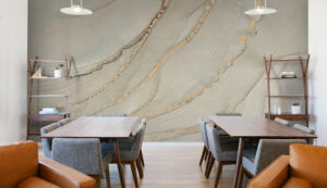 טפט | פסי שיש אבסטרקטי בגווני חום ירקרק