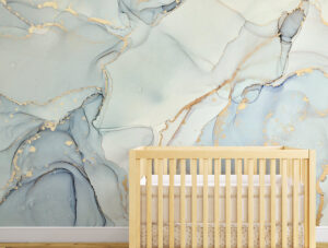 טפט | צורות שיש אבסטרקטי בצבעי ירוק עדין