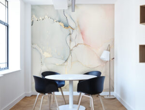 טפט | צורות שיש אבסטרקטי לבן עם גוונים בהירים