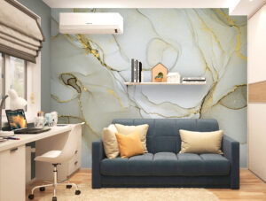 טפט | צורות שיש אבסטרקטי בצבעי ירוק זית בהיר