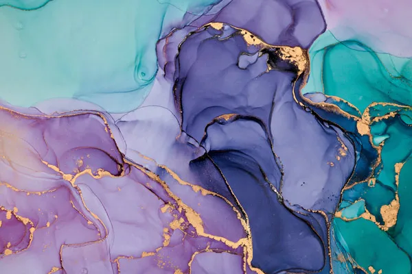 טפט | צורות שיש אבסטרקטי בצבעי ירוק סגול