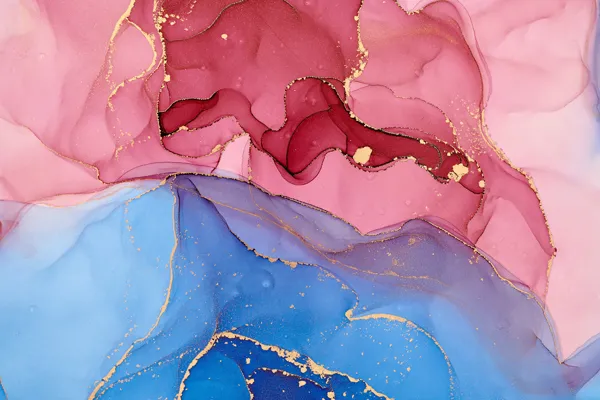 טפט | צורות שיש אבסטרקטי בצבע כחול ואדום ורדרד