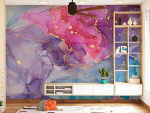 טפט | צורות שיש אבסטרקטי בצבע סגול ורדרד