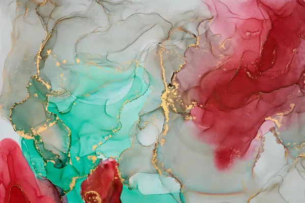 טפט | צורות שיש אבסטרקטי בגווני אדום אפור וטורקיז