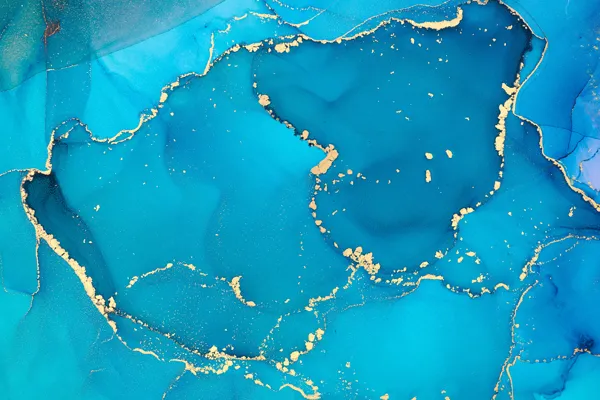 טפט | צורות שיש אבסטרקטי בצבע כחול ונקודות זהב