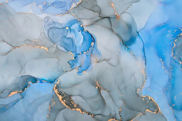 טפט | צורות שיש אבסטרקטי בצבעי כחול ואפור