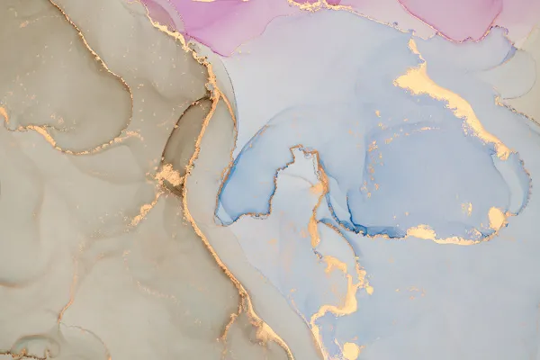 טפט | צורות שיש אבסטרקטי בצבעי תכלת חום ורוד