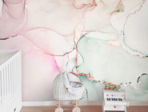 טפט | צורות שיש אבסטרקטי בגוונים עדינים של ורוד