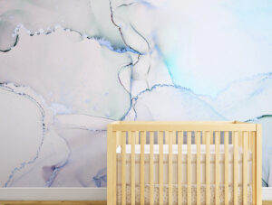 טפט | צורות שיש אבסטרקטי בגוונים עדינים של תכלת