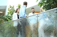 מדבקה חלבית | עלים מפותלים