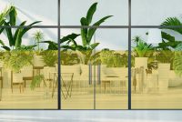 מדבקה חלבית | צורות גאומטריות זהובות