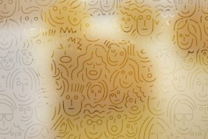 מדבקה חלבית | פרצופים מאויירים