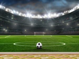 מדבקת טפט | שמיים בערב מגרש כדורגל