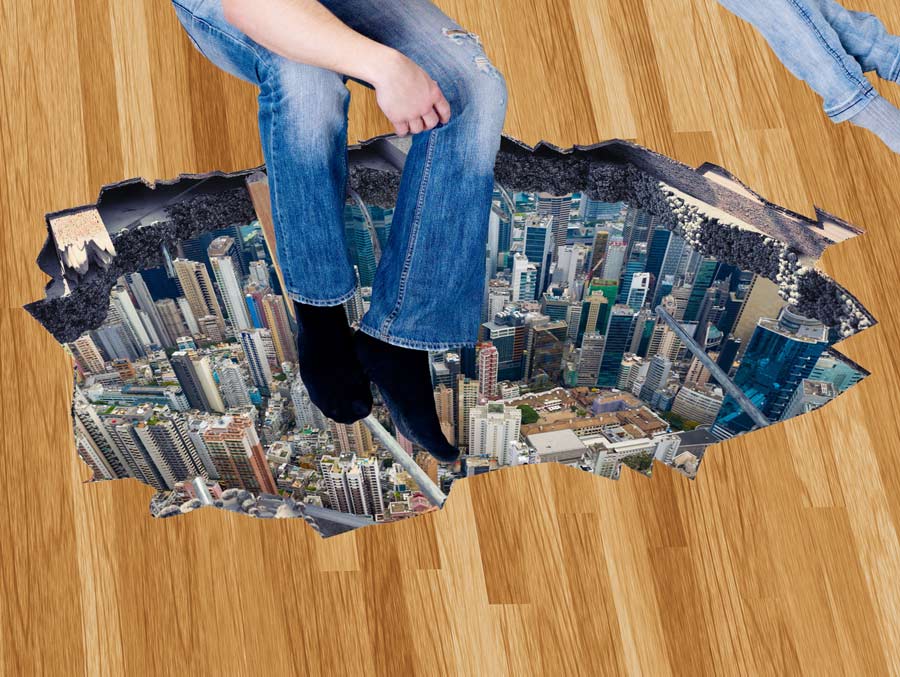 מדבקת טפט רצפה | עיר מלמעלה