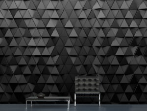 מדבקת טפט | משולשים שחורים תלת מימד