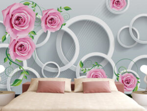 מדבקת טפט |חישוקים וורדים