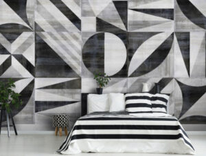מדבקת טפט | צורות שחור לבן