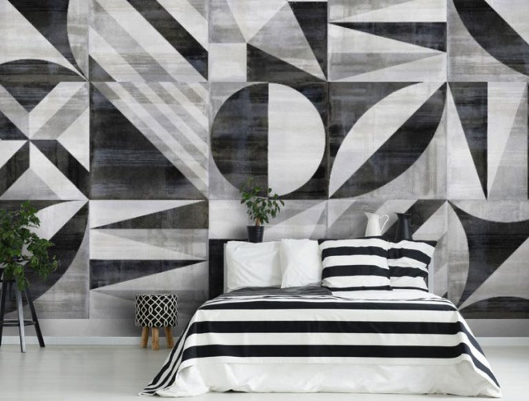 מדבקת טפט | צורות שחור לבן