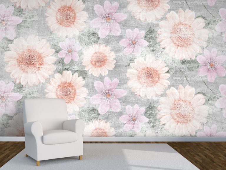 מדבקת טפט | איור פרחים