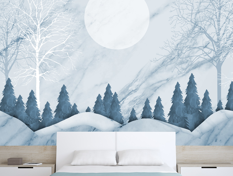 מדבקת טפט | טבע שיש כחול