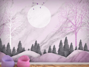 מדבקת טפט | טבע שיש ורוד