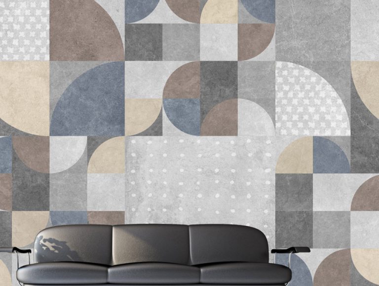 מדבקת טפט | צורות בעיצוב ישן וטקסטורה מעניינת