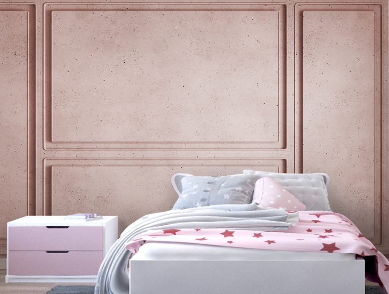 מדבקת טפט | קיר בסגנון ישן גוון ורוד